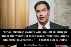 rubio small business owners more taxes more regulations more government