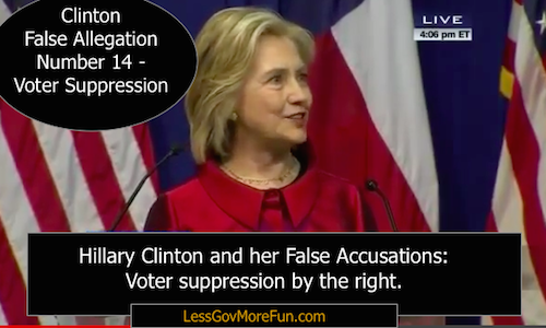 hillary clinton champion of false claims and allegations scott walker voter suppression republican less government more fun